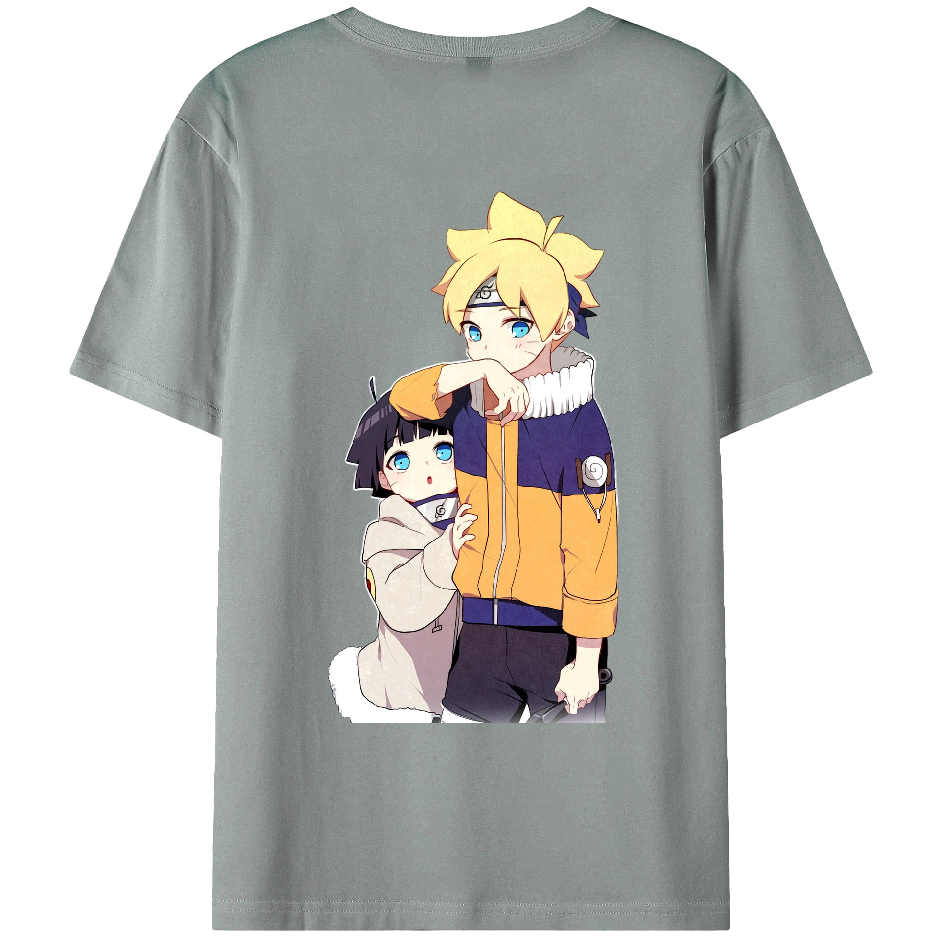 （画像用） NARUTO -ナルト- うずまき ボルト Uzumaki Boruto 綿100％ メンズ半袖Tシャツ（バックプリント） 通気性